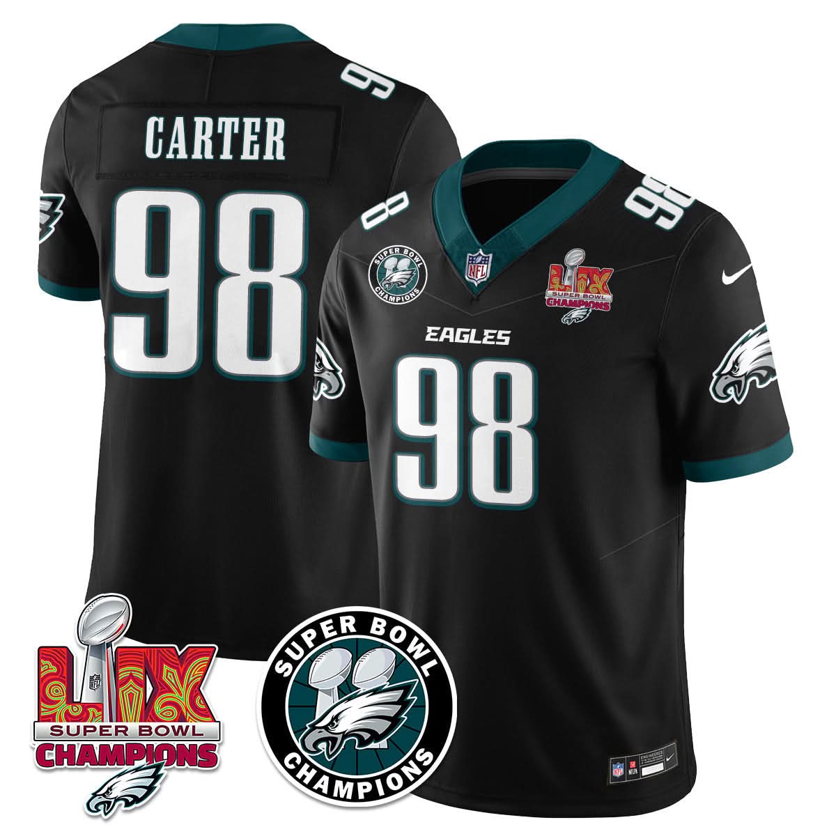 Men's Philadelphia Eagles Super Bowl LIX Champions Jersey - All Stitched