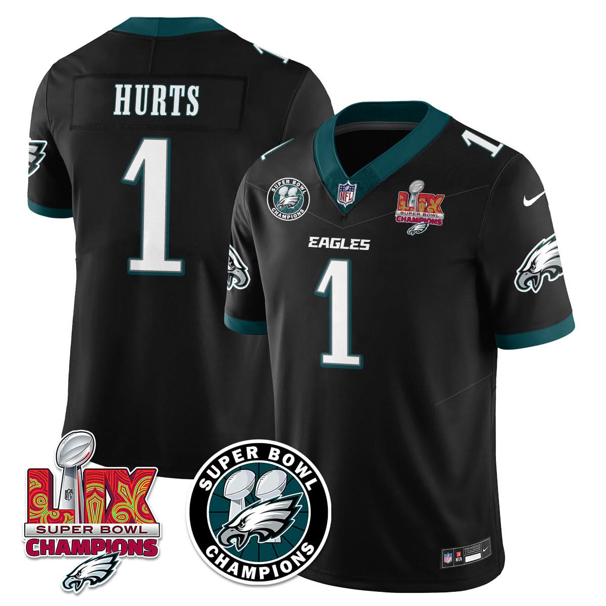 Men's Philadelphia Eagles Super Bowl LIX Champions Jersey - All Stitched