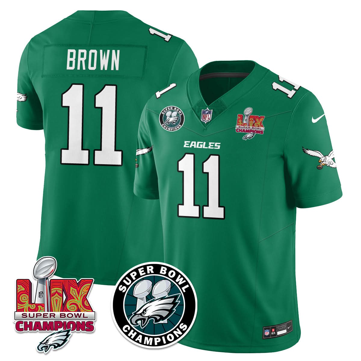 Men's Philadelphia Eagles Super Bowl LIX Champions Jersey - All Stitched