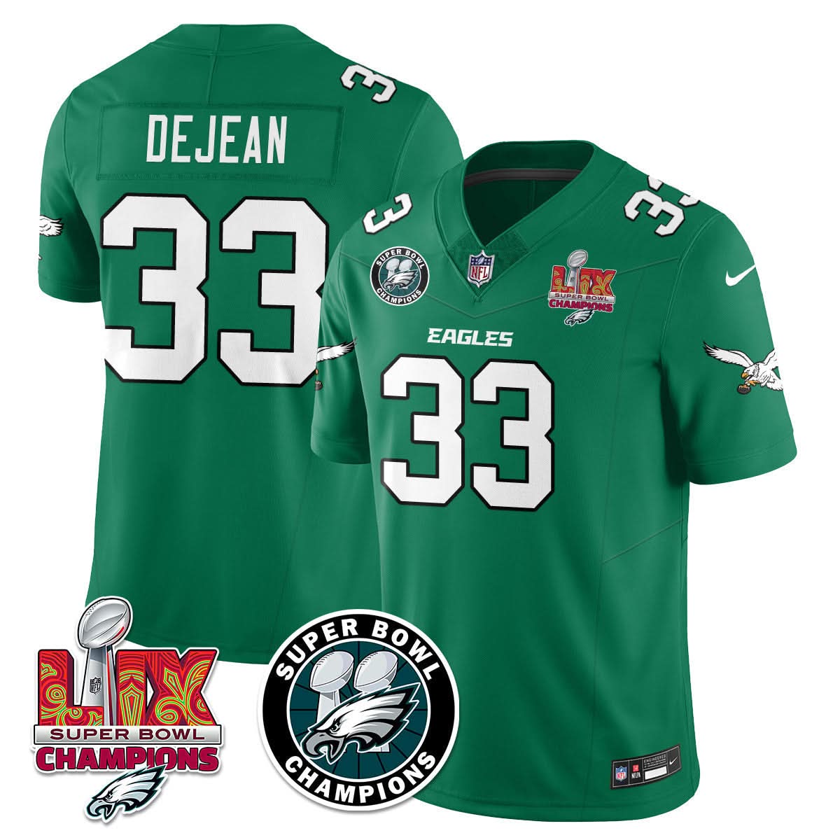 Men's Philadelphia Eagles Super Bowl LIX Champions Jersey - All Stitched