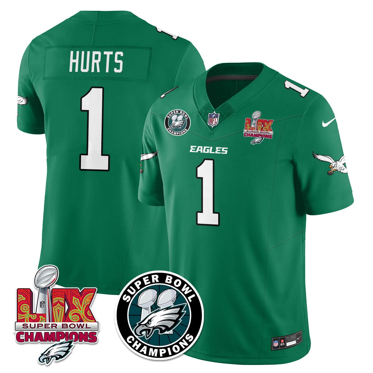Men's Philadelphia Eagles Super Bowl LIX Champions Jersey - All Stitched