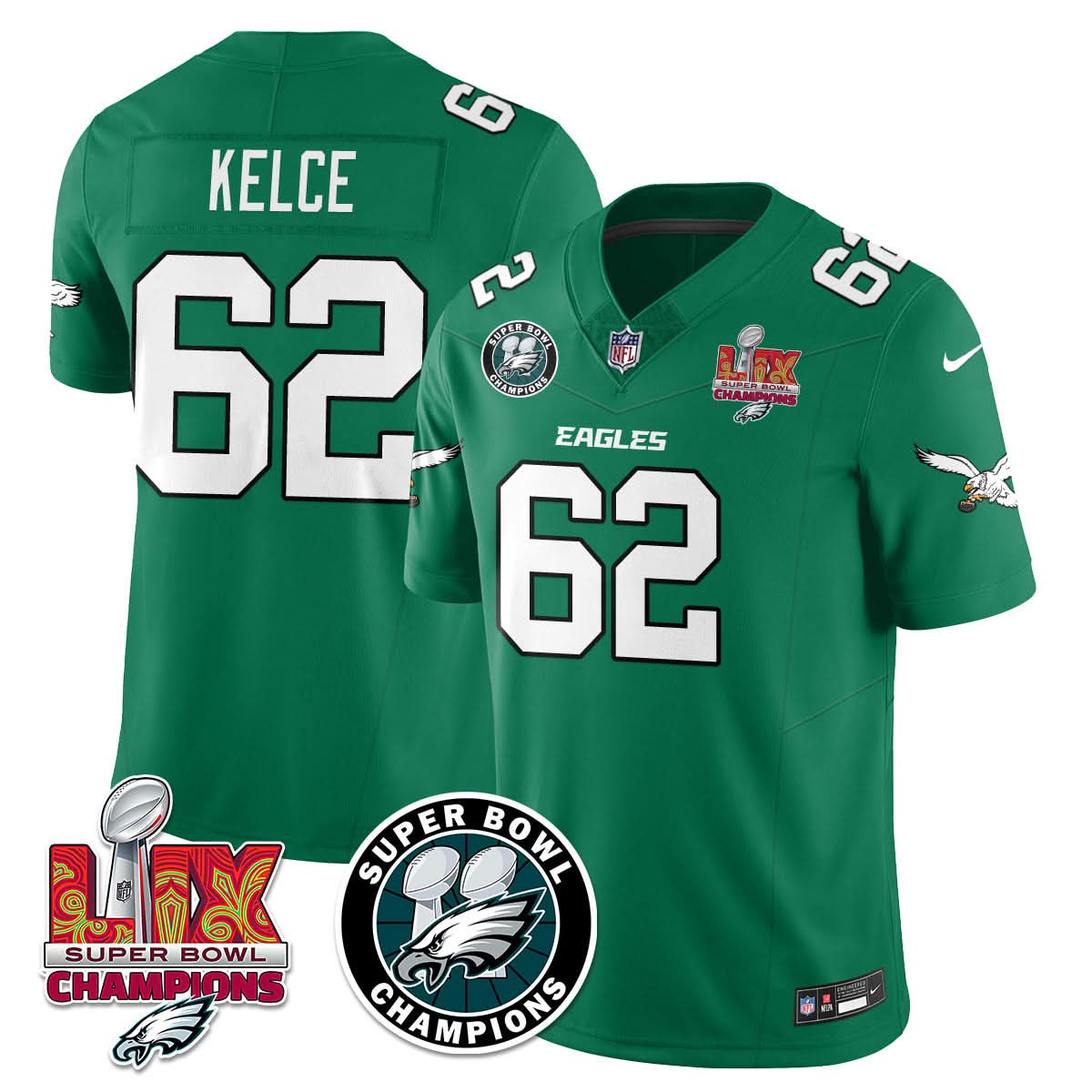Men's Philadelphia Eagles Super Bowl LIX Champions Jersey - All Stitched