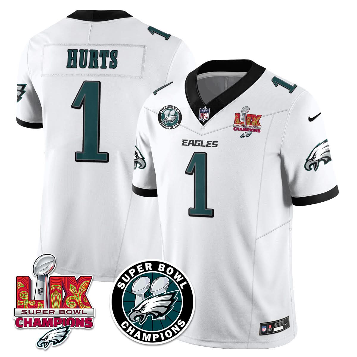 Men's Philadelphia Eagles Super Bowl LIX Champions Jersey - All Stitched