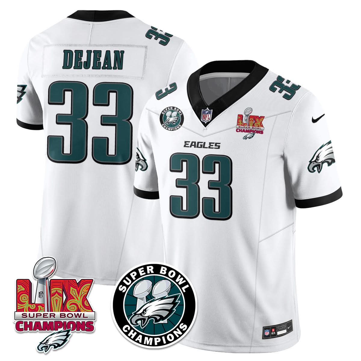 Men's Philadelphia Eagles Super Bowl LIX Champions Jersey - All Stitched