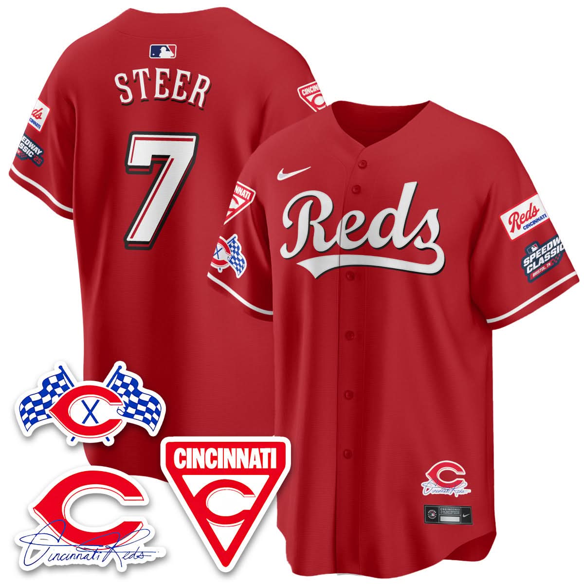 Men's Cincinnati Reds 2025 Speedway Limited Jersey V1 - All Stitched