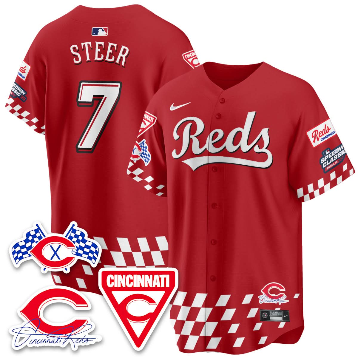 Men's Cincinnati Reds 2025 Speedway Limited Jersey V2 - All Stitched