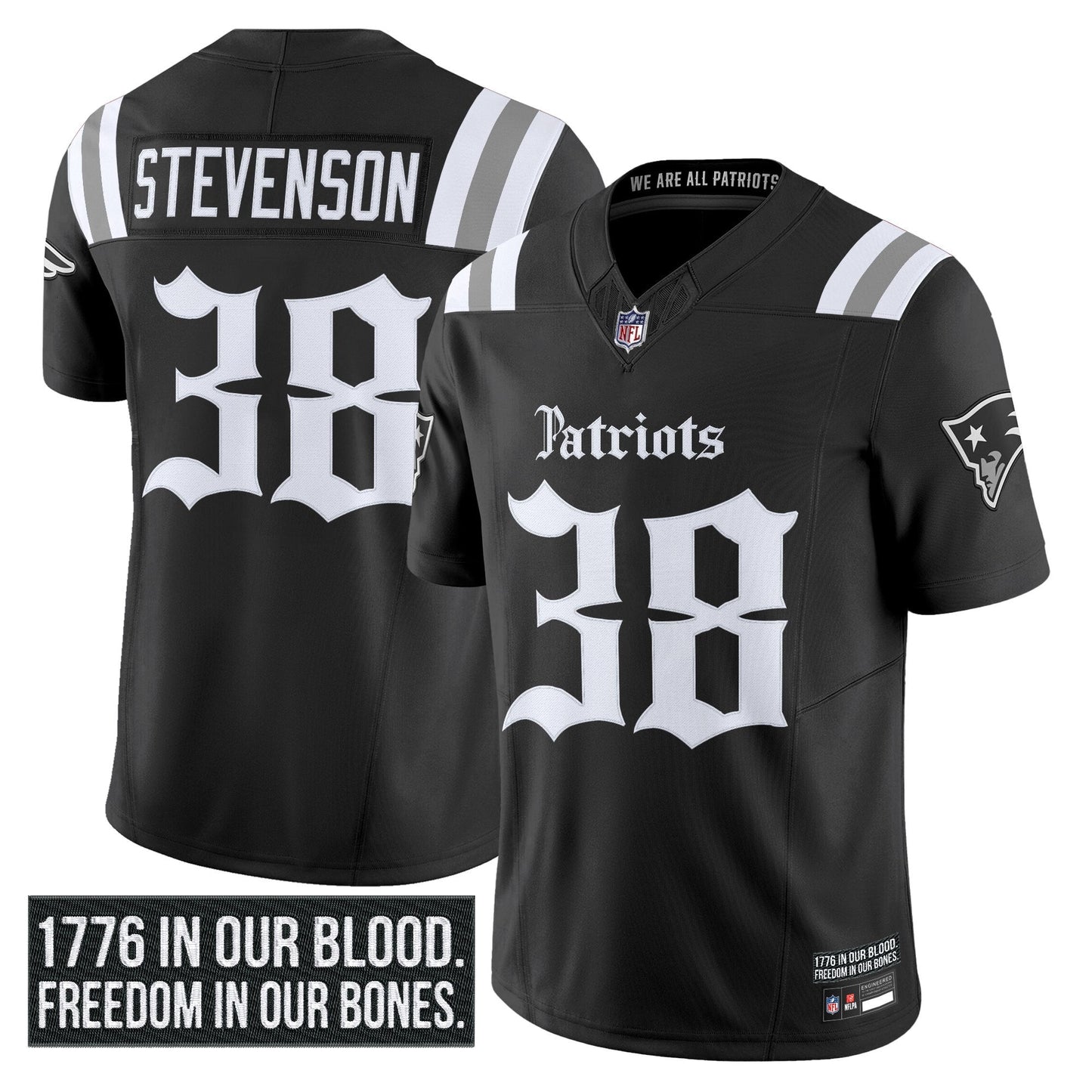 Men's New England Patriots 'Gothic Revolution Edition' Vapor Limited Jersey - All Stitched