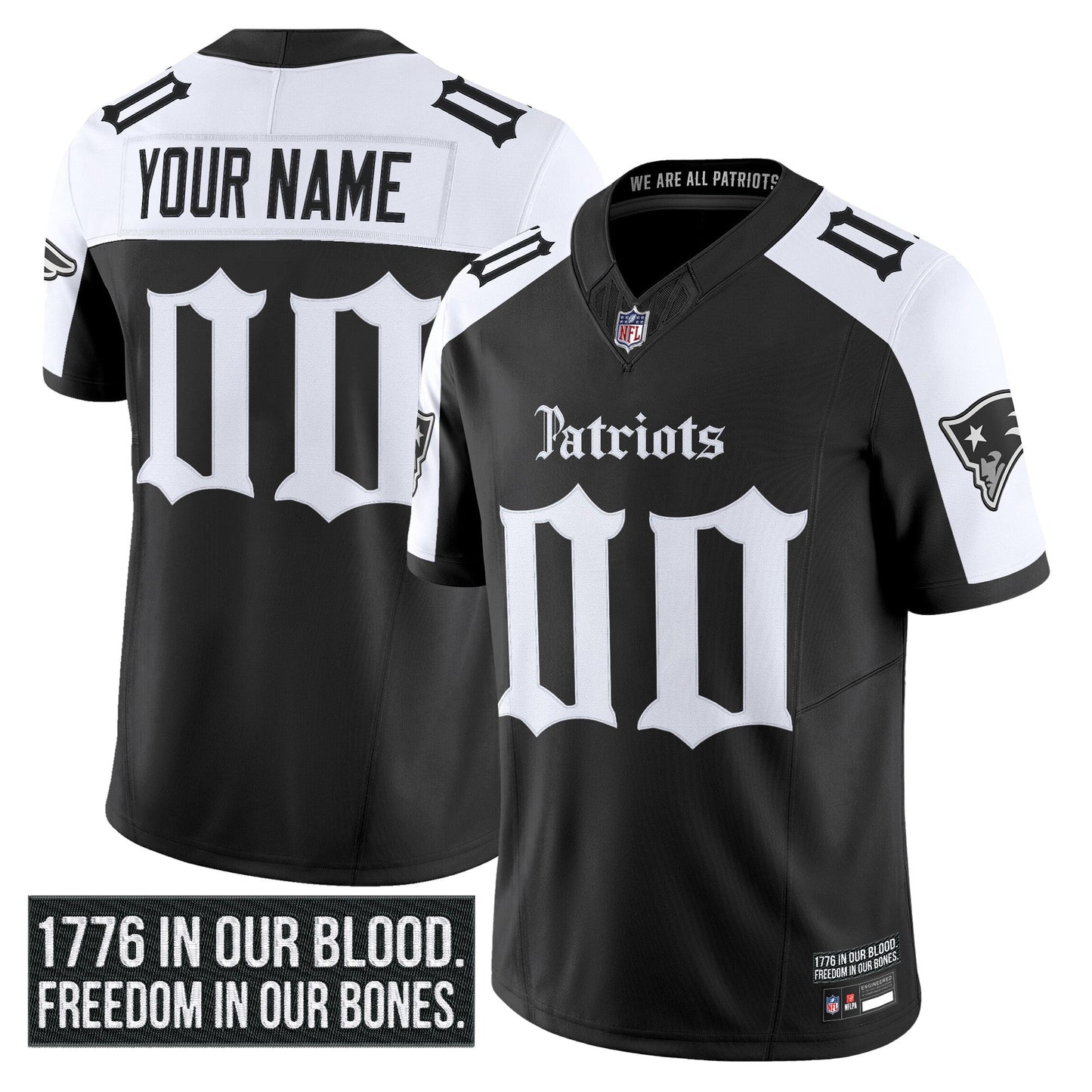 New England Patriots 'Gothic Revolution Edition' Vapor Limited Custom Jersey - All Stitched