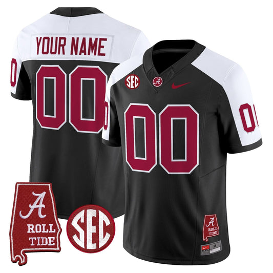 Alabama Crimson Tide Throwback Vapor Limited Custom Jersey - Alabama Map - All Stitched