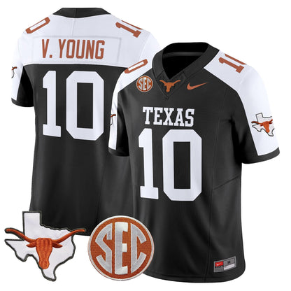 Men's Texas Longhorns 2025 State Map & SEC Patch Vapor Limited Jersey - All Stitched