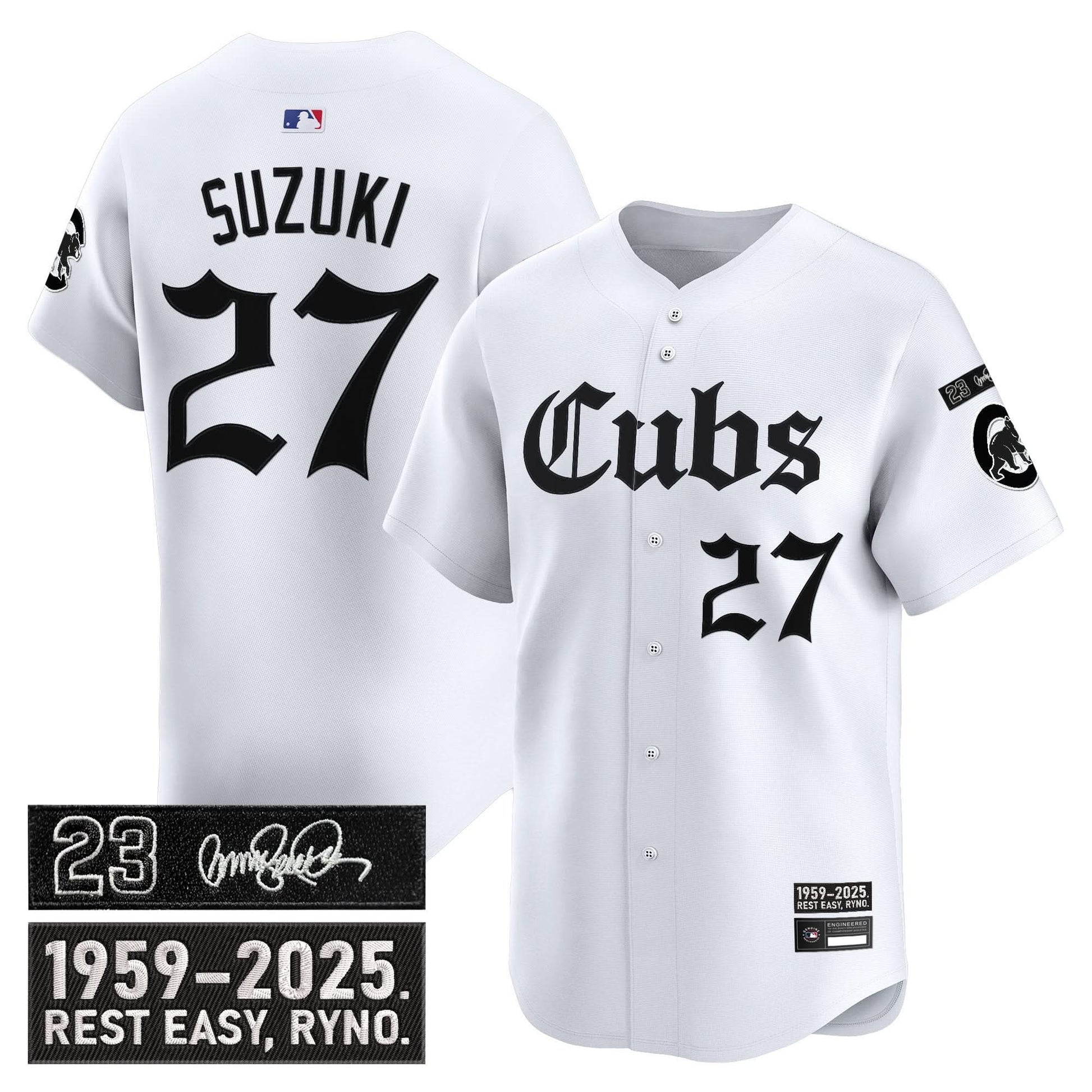Men's Chicago Cubs 'Ryne Sandberg Tribute' Vapor Premier Limited Jersey - Gothic Edition - All Stitched