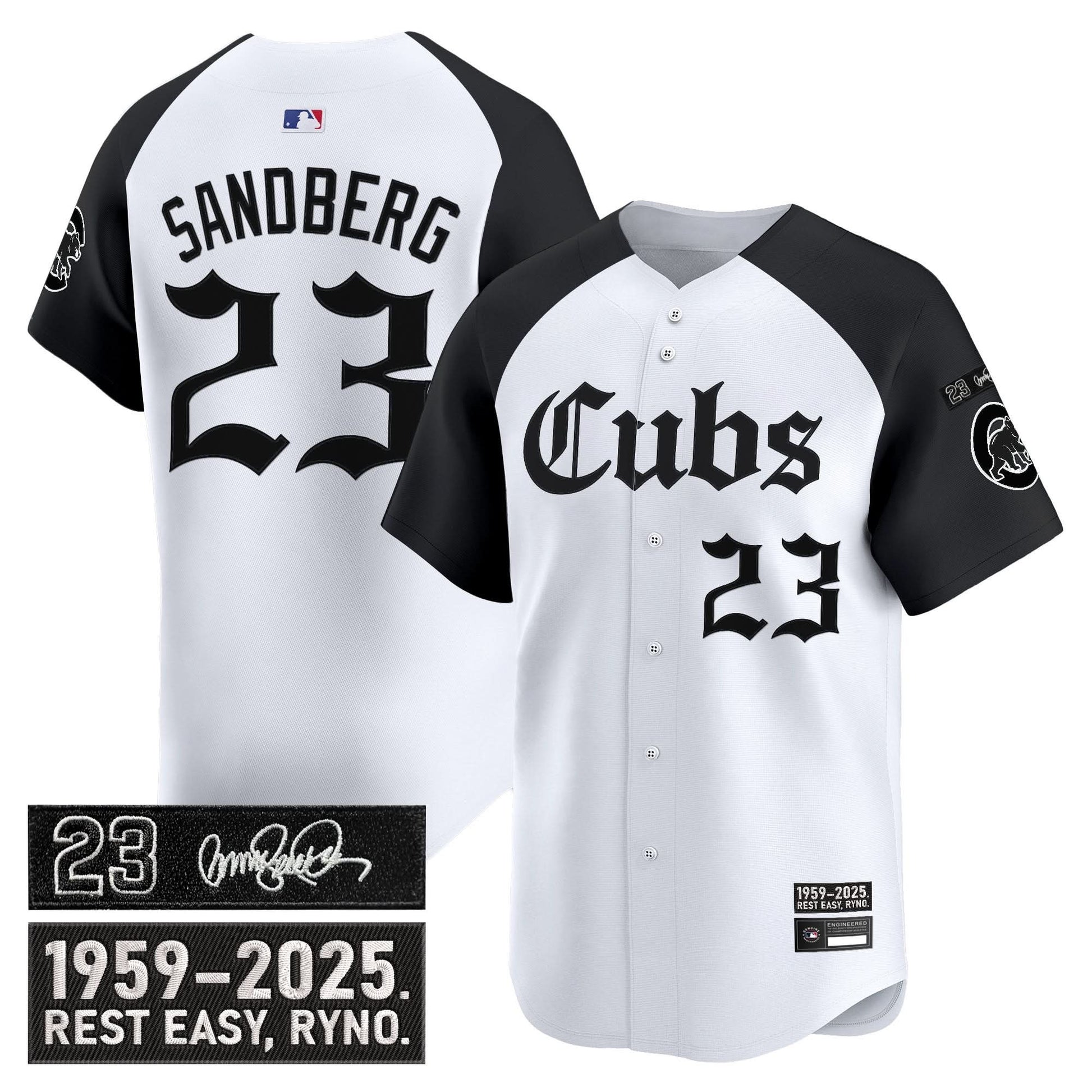 Men's Chicago Cubs 'Ryne Sandberg Tribute' Vapor Premier Limited Jersey - Gothic Edition - All Stitched