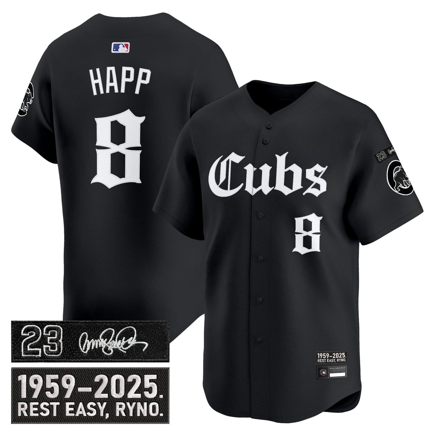Men's Chicago Cubs 'Ryne Sandberg Tribute' Vapor Premier Limited Jersey - Gothic Edition - All Stitched