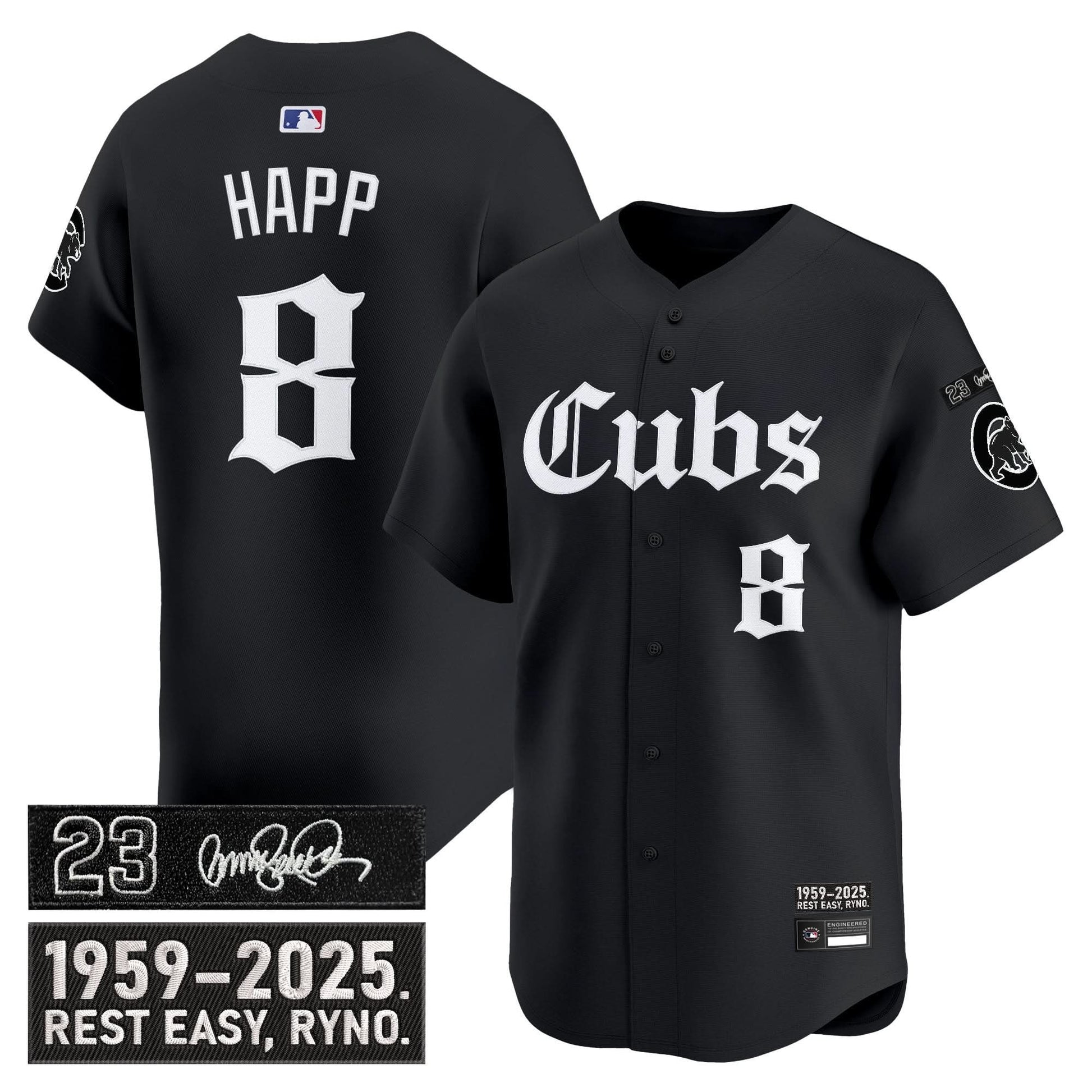 Men's Chicago Cubs 'Ryne Sandberg Tribute' Vapor Premier Limited Jersey - Gothic Edition - All Stitched