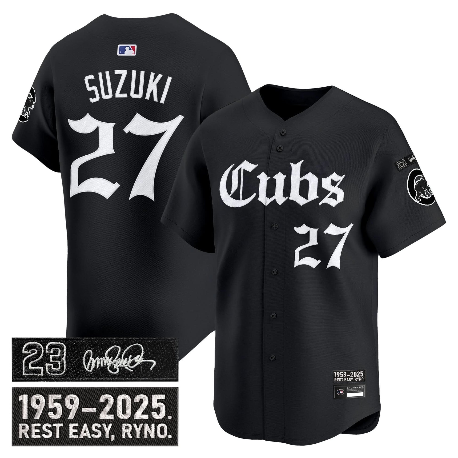 Men's Chicago Cubs 'Ryne Sandberg Tribute' Vapor Premier Limited Jersey - Gothic Edition - All Stitched