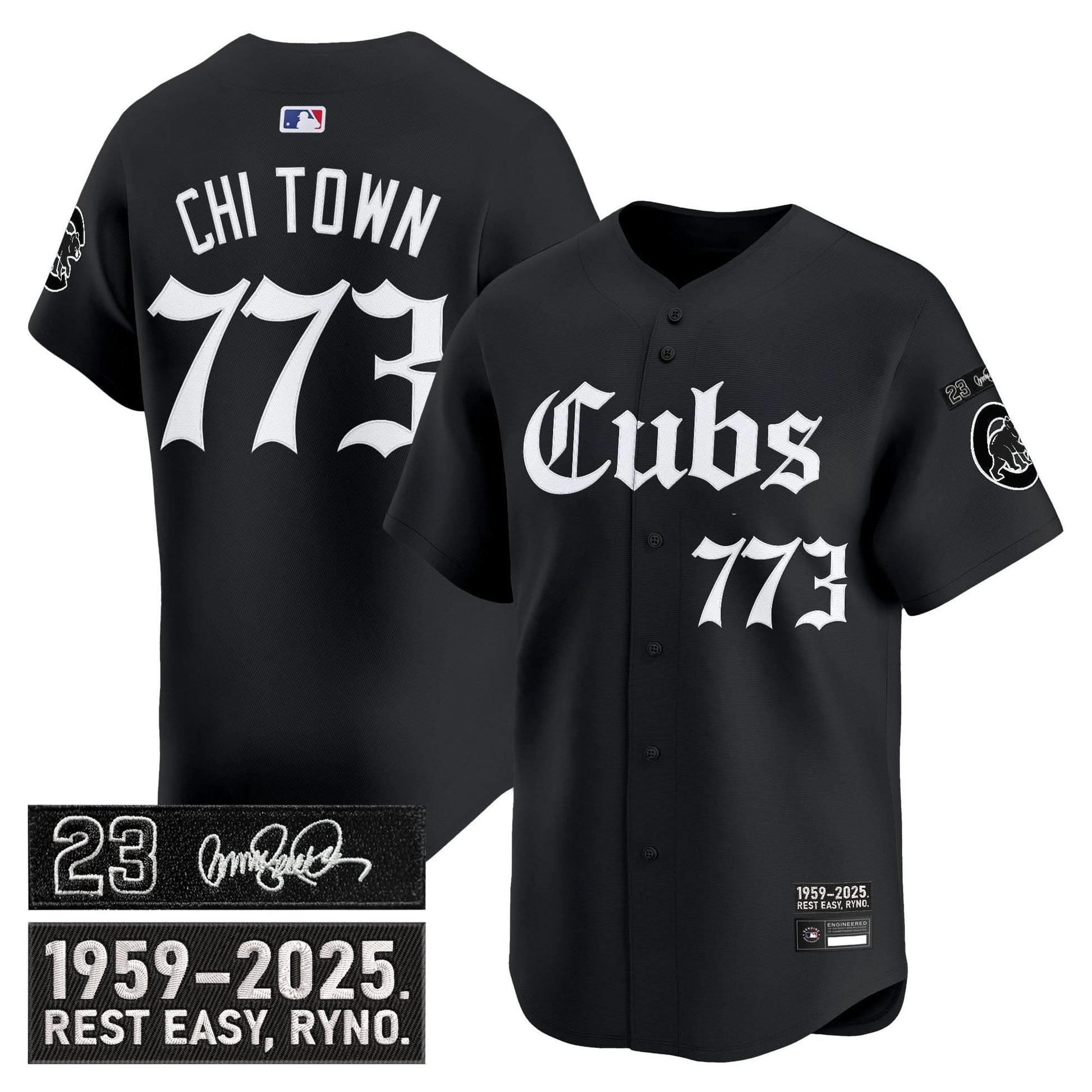 Men's Chicago Cubs 'Ryne Sandberg Tribute' Vapor Premier Limited Jersey - Gothic Edition - All Stitched