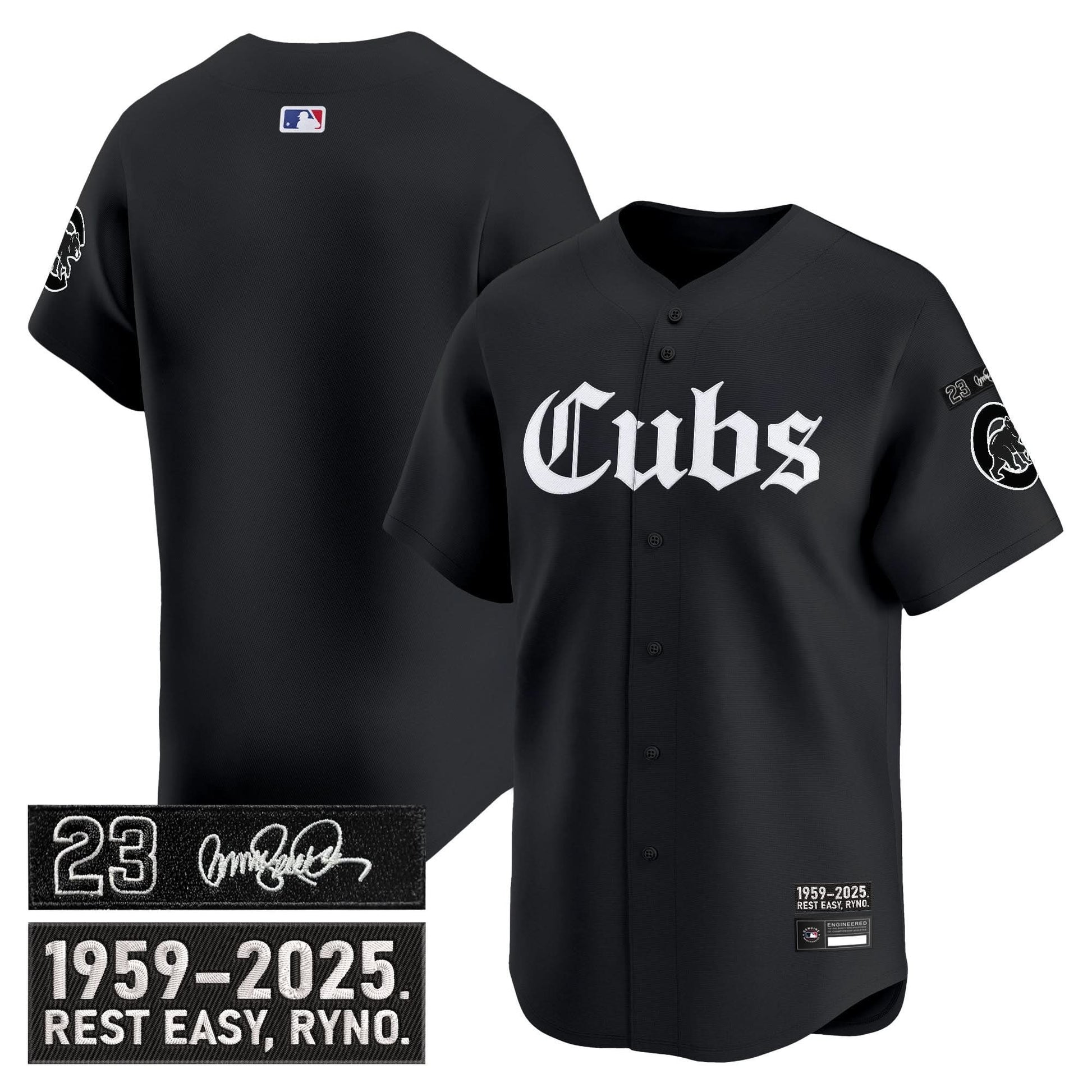 Men's Chicago Cubs 'Ryne Sandberg Tribute' Vapor Premier Limited Jersey - Gothic Edition - All Stitched