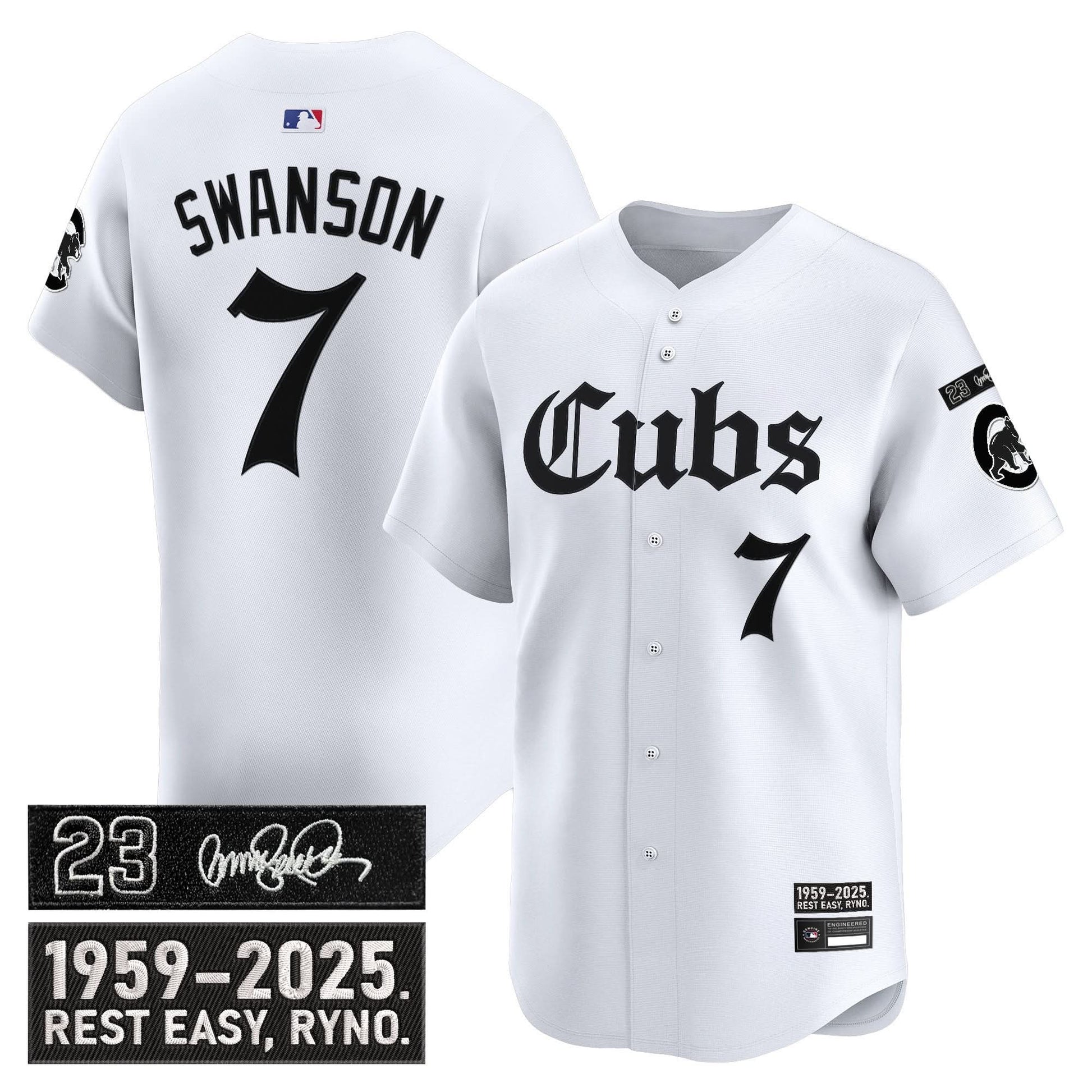 Men's Chicago Cubs 'Ryne Sandberg Tribute' Vapor Premier Limited Jersey - Gothic Edition - All Stitched