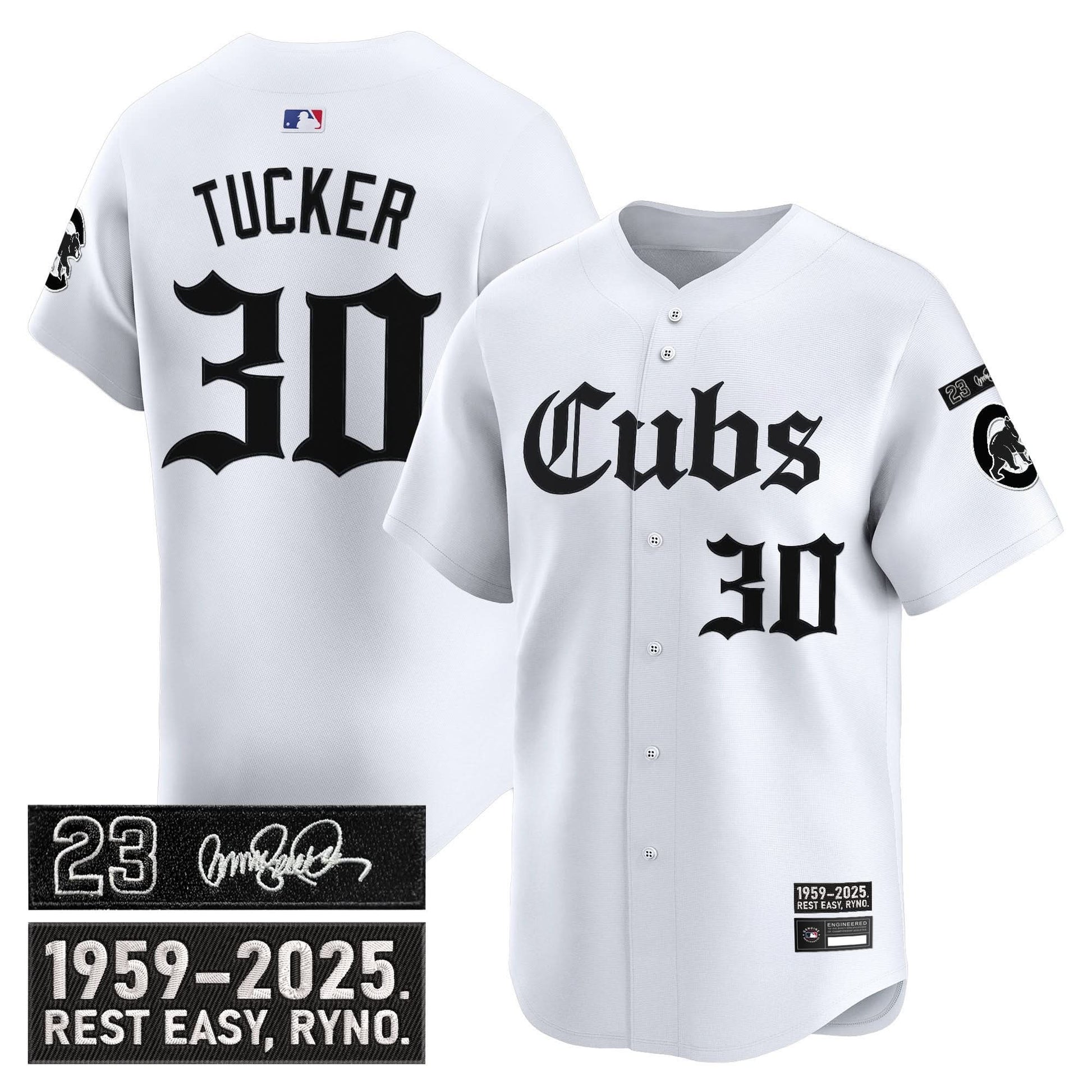 Men's Chicago Cubs 'Ryne Sandberg Tribute' Vapor Premier Limited Jersey - Gothic Edition - All Stitched