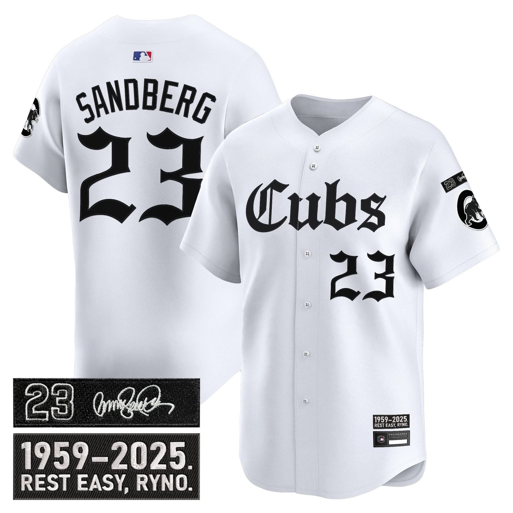 Men's Chicago Cubs 'Ryne Sandberg Tribute' Vapor Premier Limited Jersey - Gothic Edition - All Stitched