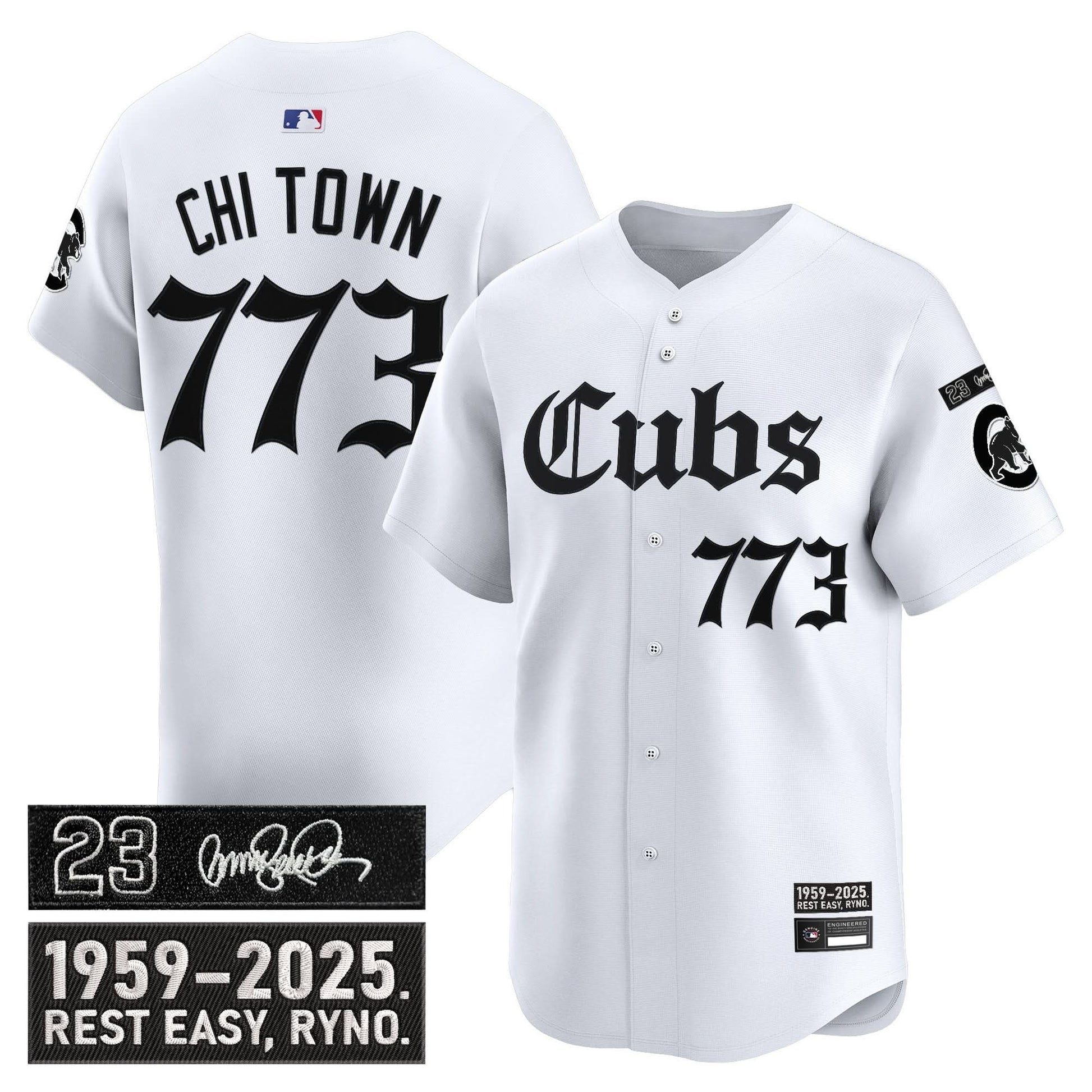 Men's Chicago Cubs 'Ryne Sandberg Tribute' Vapor Premier Limited Jersey - Gothic Edition - All Stitched