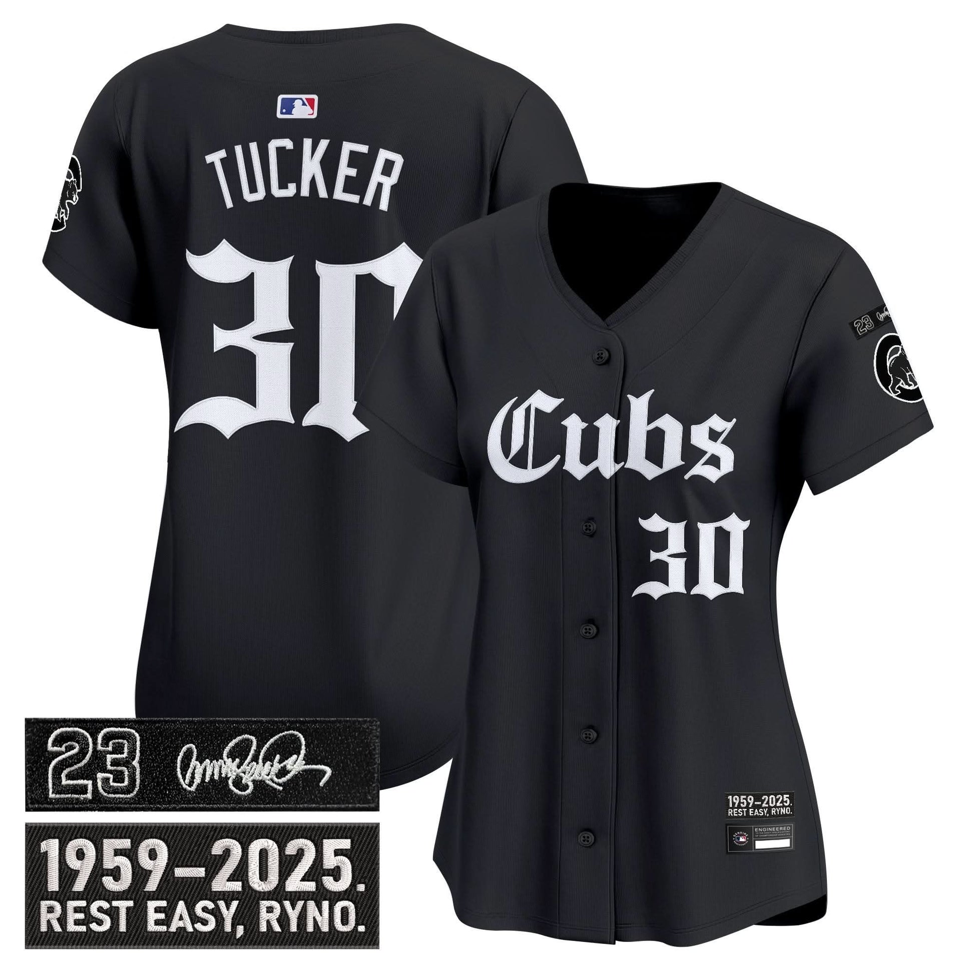 Women's Chicago Cubs 'Ryne Sandberg Tribute' Vapor Premier Limited Jersey - Gothic Edition - All Stitched