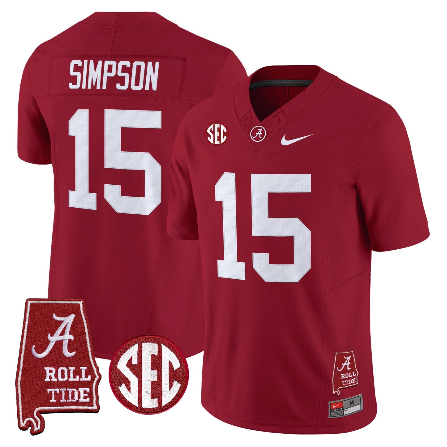Men's Alabama Crimson Tide 2026 Vapor Limited Jersey - Alabama Map - Stitched