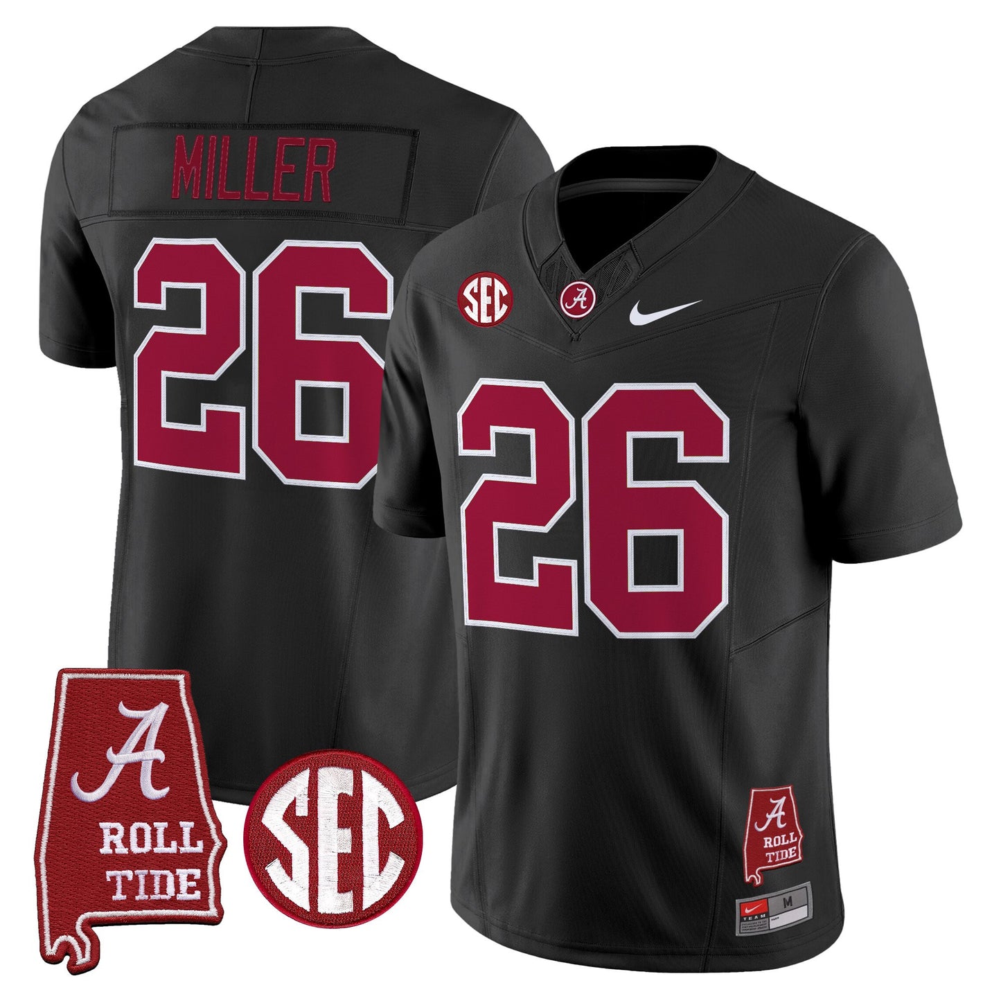 Men's Alabama Crimson Tide 2026 Vapor Limited Jersey - Alabama Map - Stitched