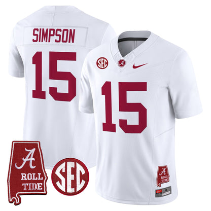 Men's Alabama Crimson Tide 2026 Vapor Limited Jersey - Alabama Map - Stitched