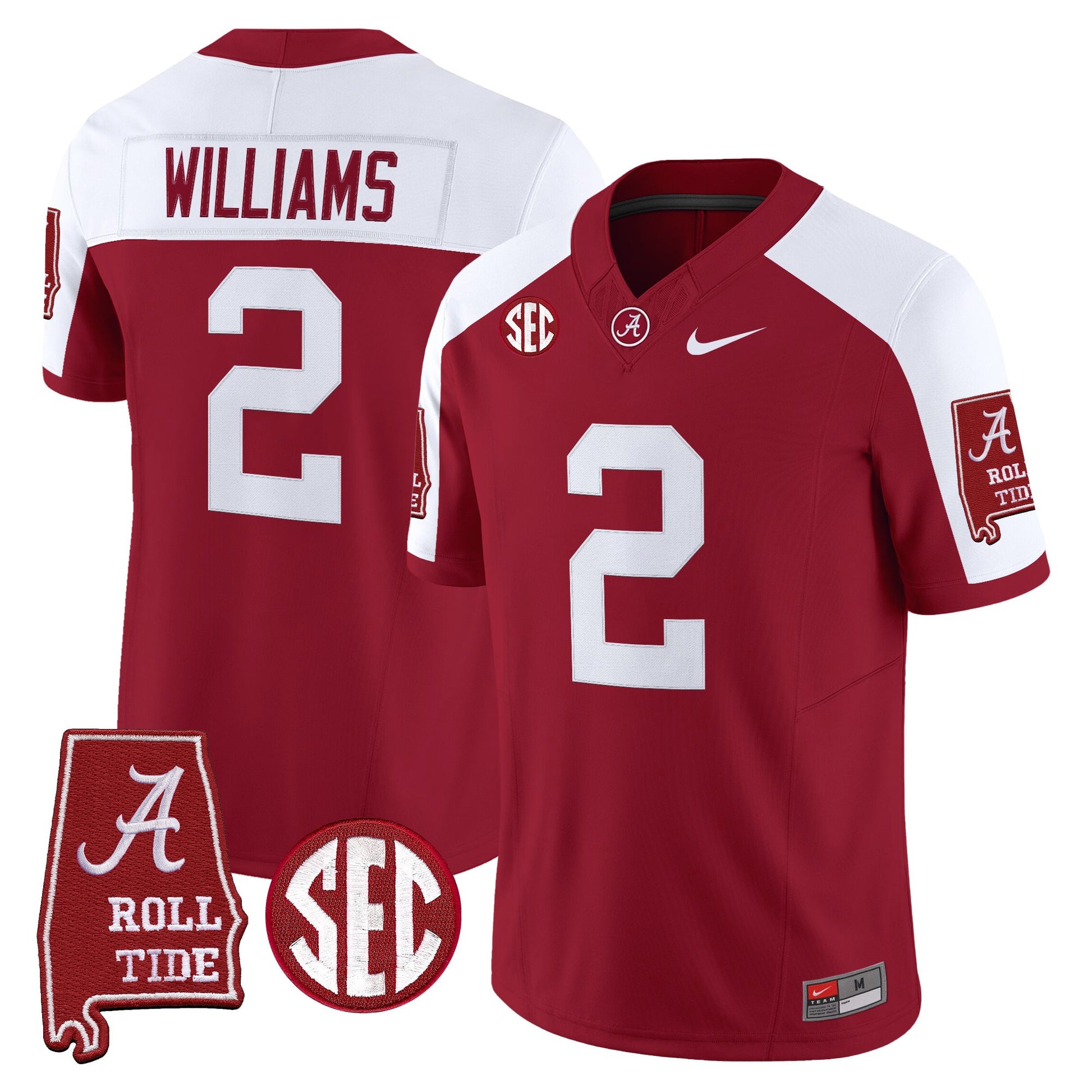 Men's Alabama Crimson Tide 2026 Vapor Limited Jersey - Alabama Map - Stitched