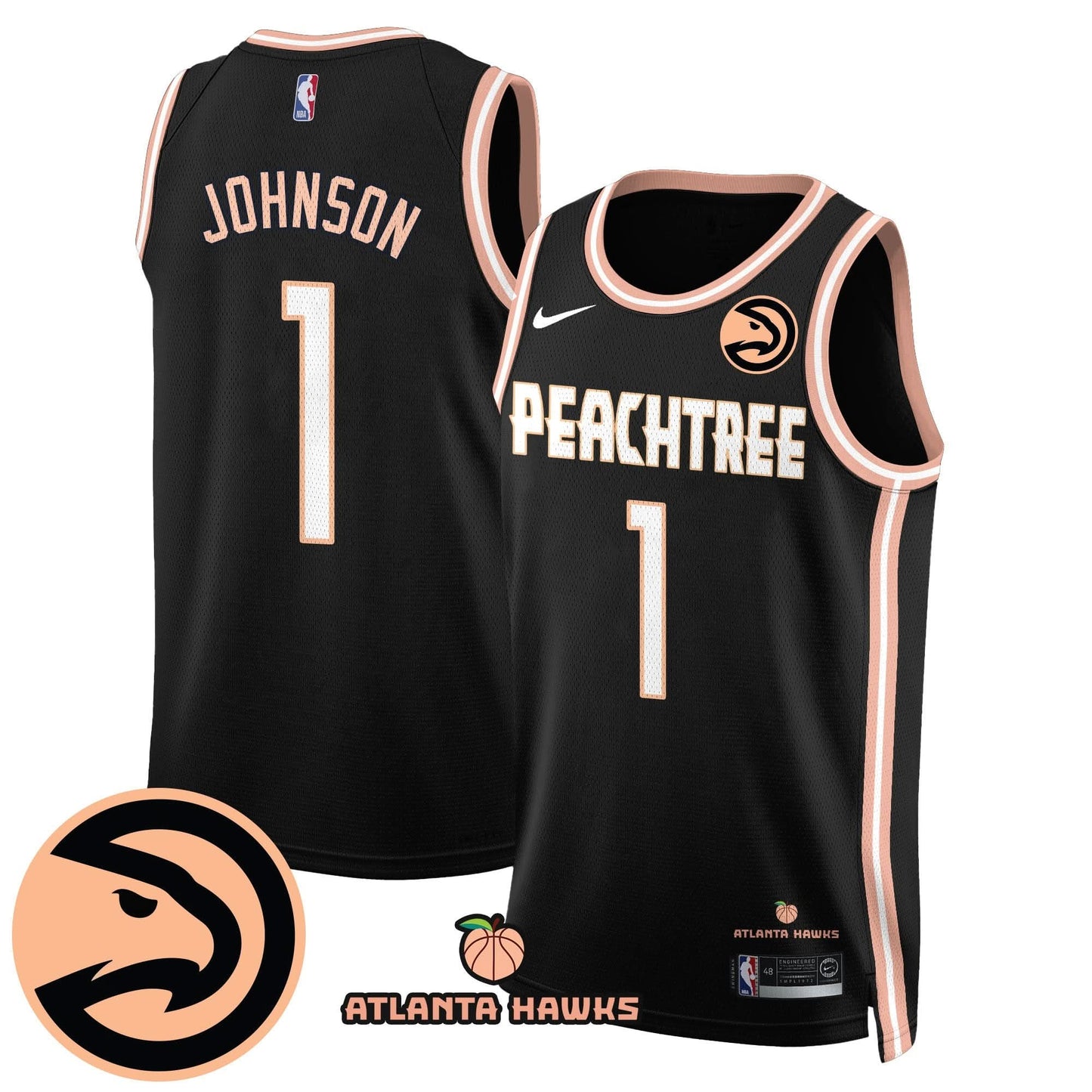 Men's Atlanta Hawks “Peachtree” City Edition Jersey - All Stitched