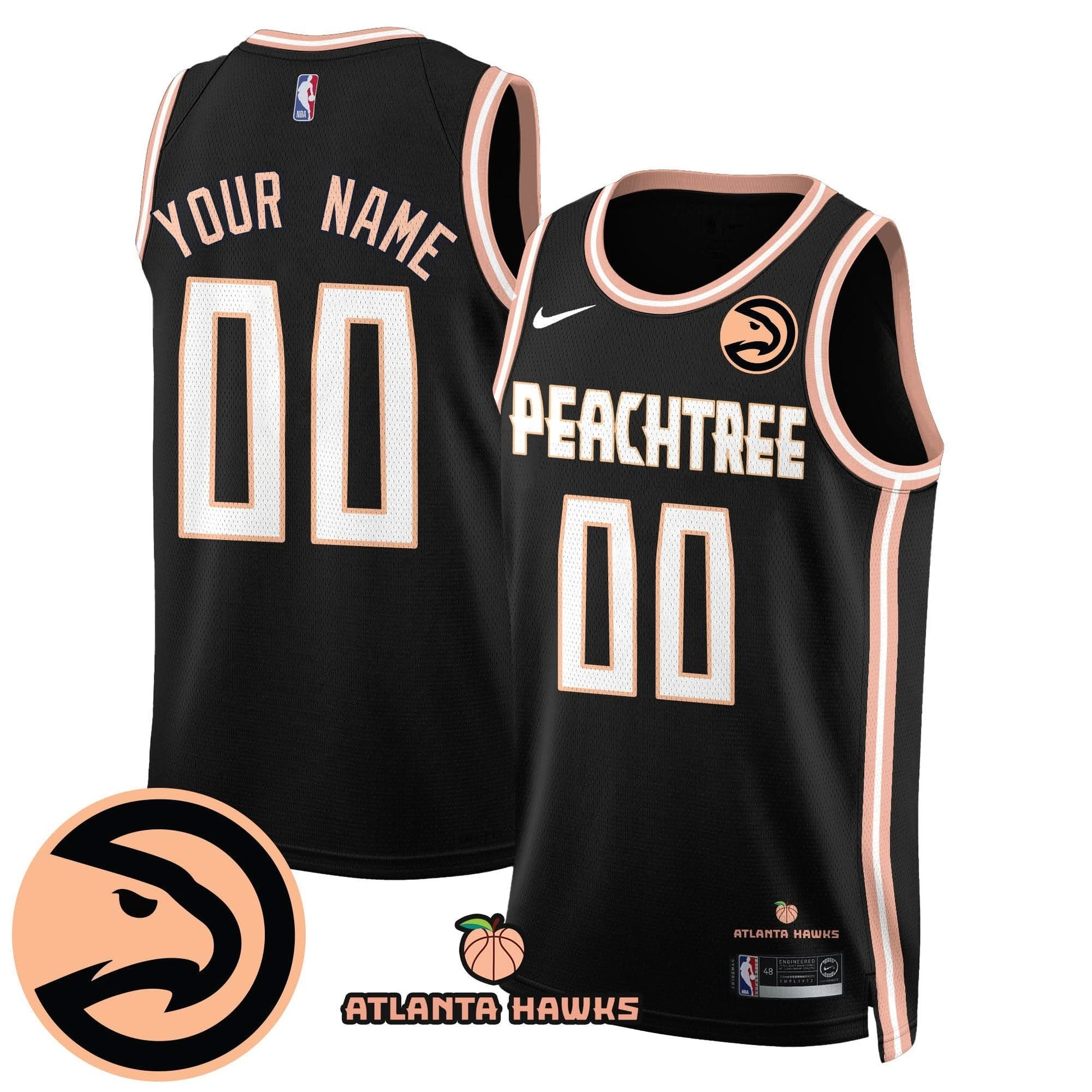 Men's Atlanta Hawks “Peachtree” City Edition Jersey - All Stitched