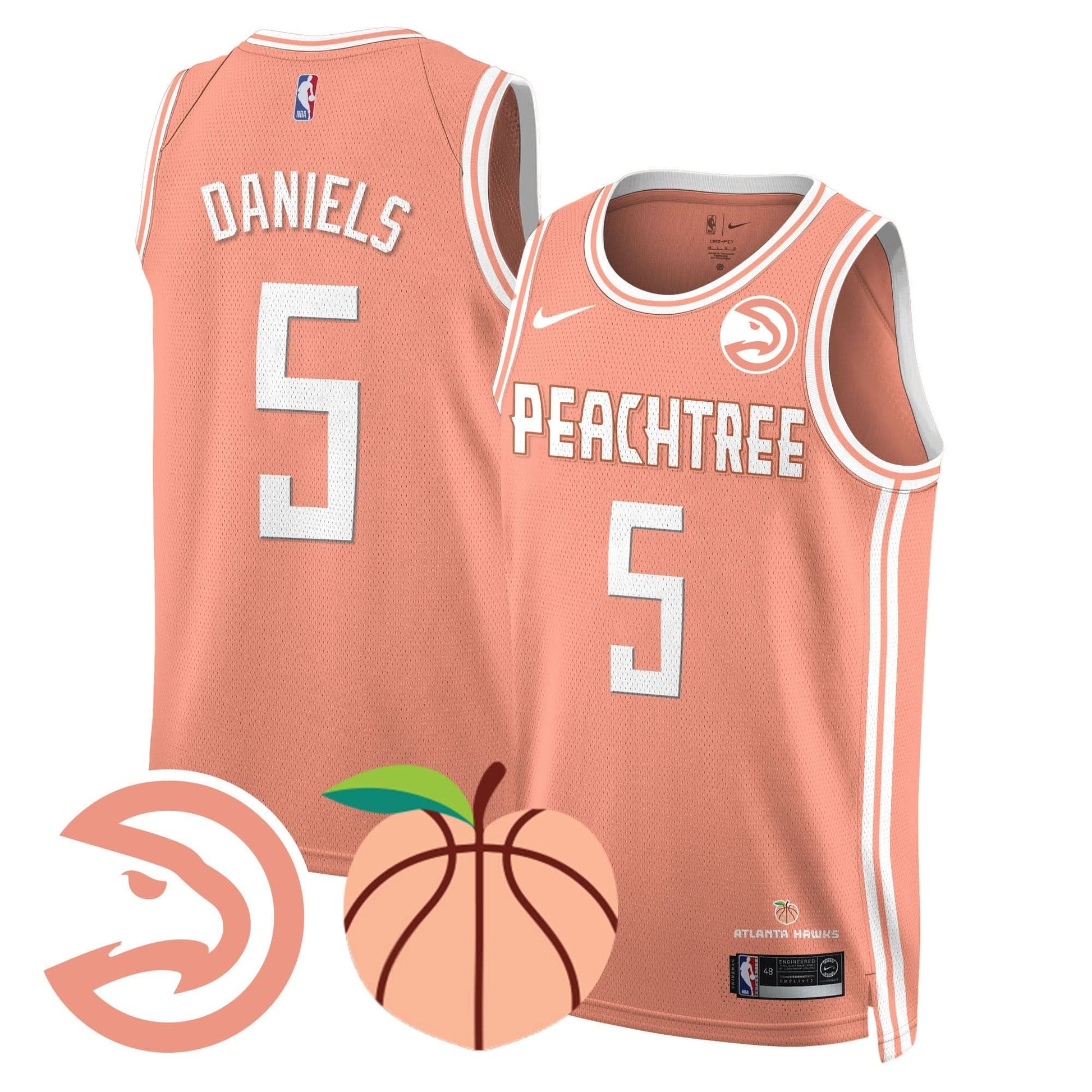 Men's Atlanta Hawks “Peachtree” City Edition Jersey - All Stitched