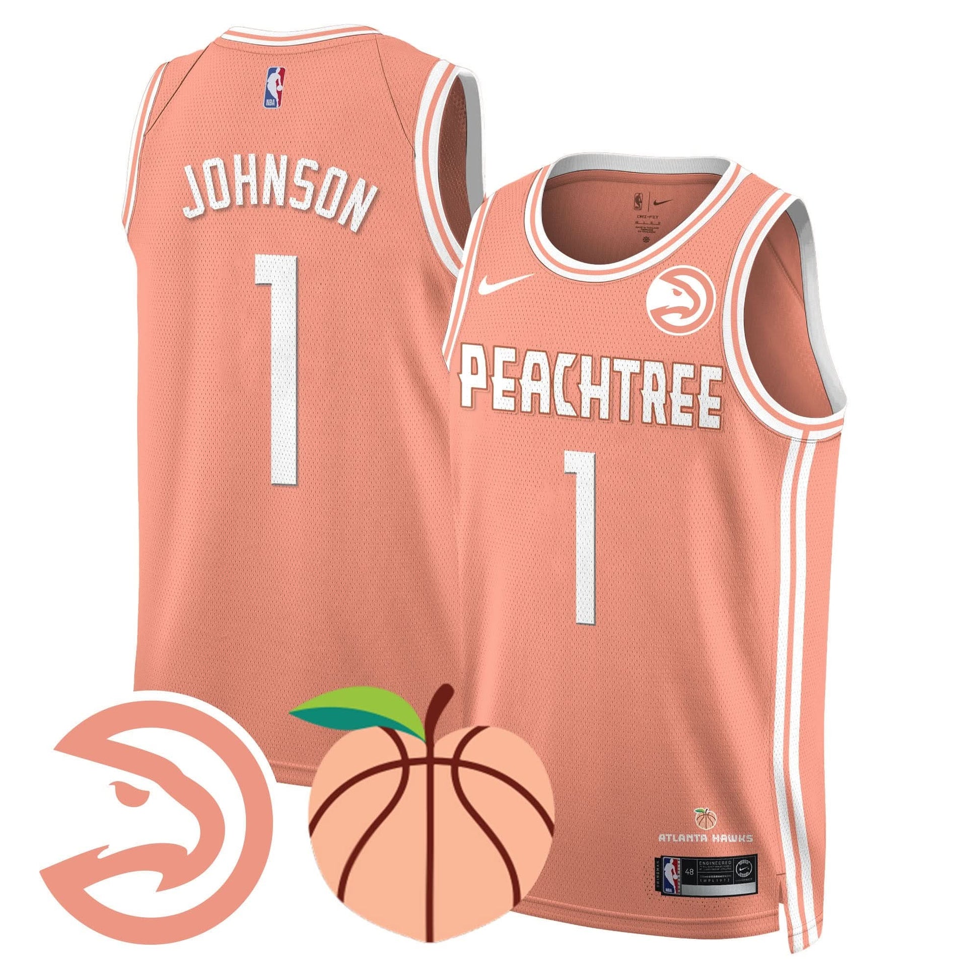 Men's Atlanta Hawks “Peachtree” City Edition Jersey - All Stitched