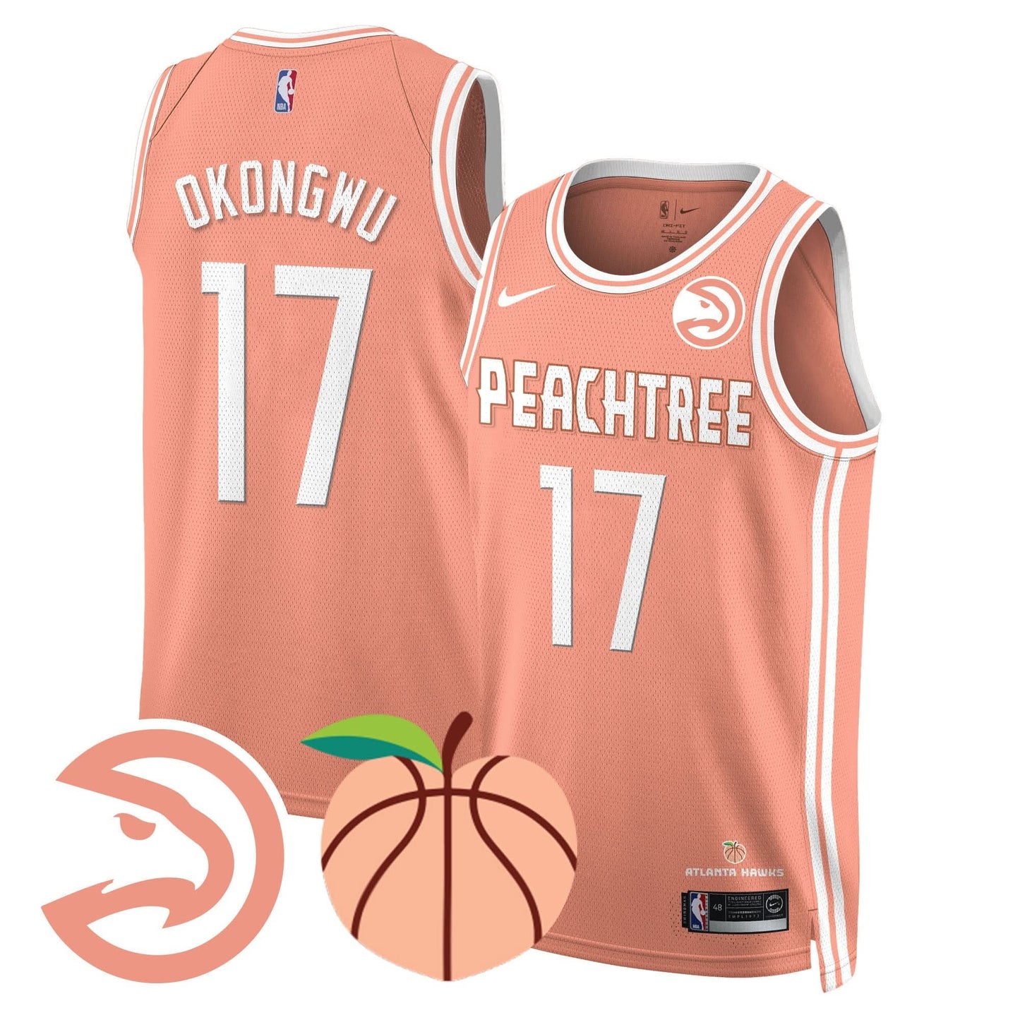 Men's Atlanta Hawks “Peachtree” City Edition Jersey - All Stitched