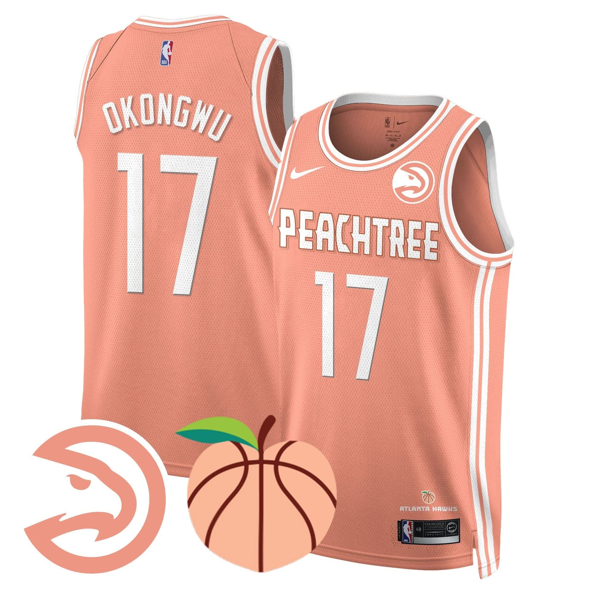 Men's Atlanta Hawks “Peachtree” City Edition Jersey - All Stitched