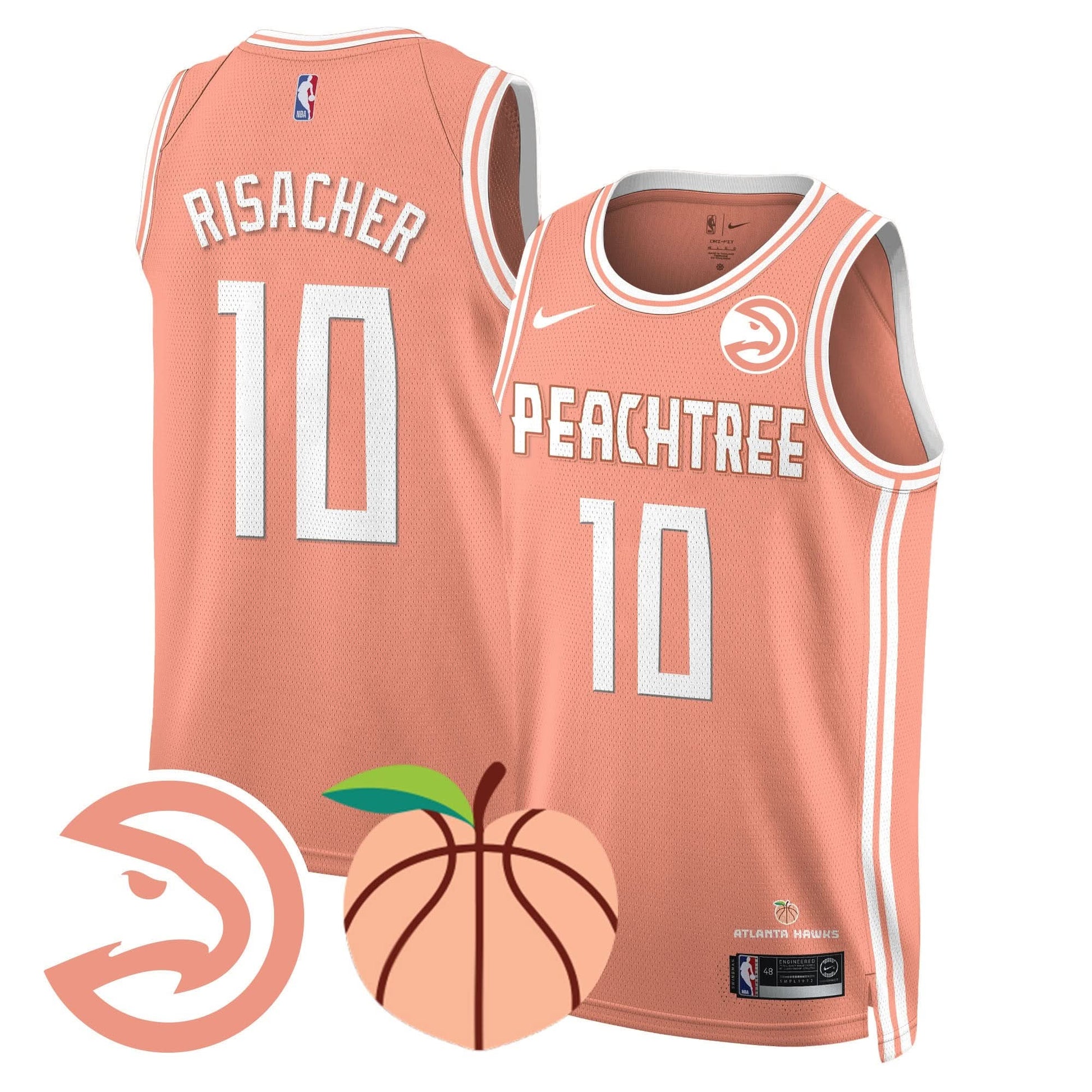 Men's Atlanta Hawks “Peachtree” City Edition Jersey - All Stitched