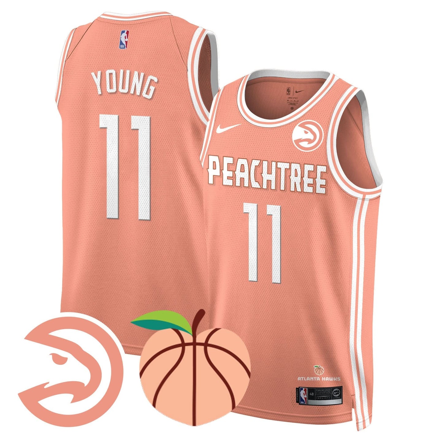 Atlanta Hawks “Peachtree” City Edition Jersey - All Stitched