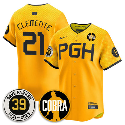 Men's Pittsburgh Pirates Memories Dave Parker Jersey- ���COBRA��� Patch - All Stitched