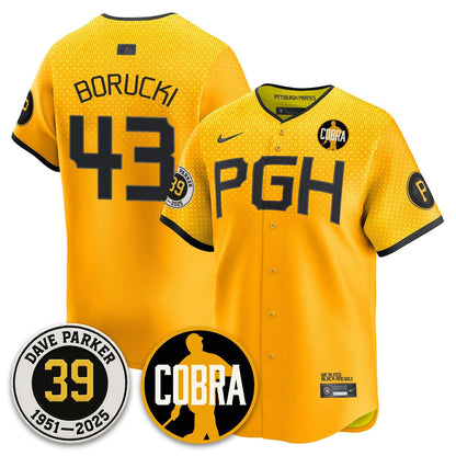 Men's Pittsburgh Pirates Memories Dave Parker Jersey- ���COBRA��� Patch - All Stitched