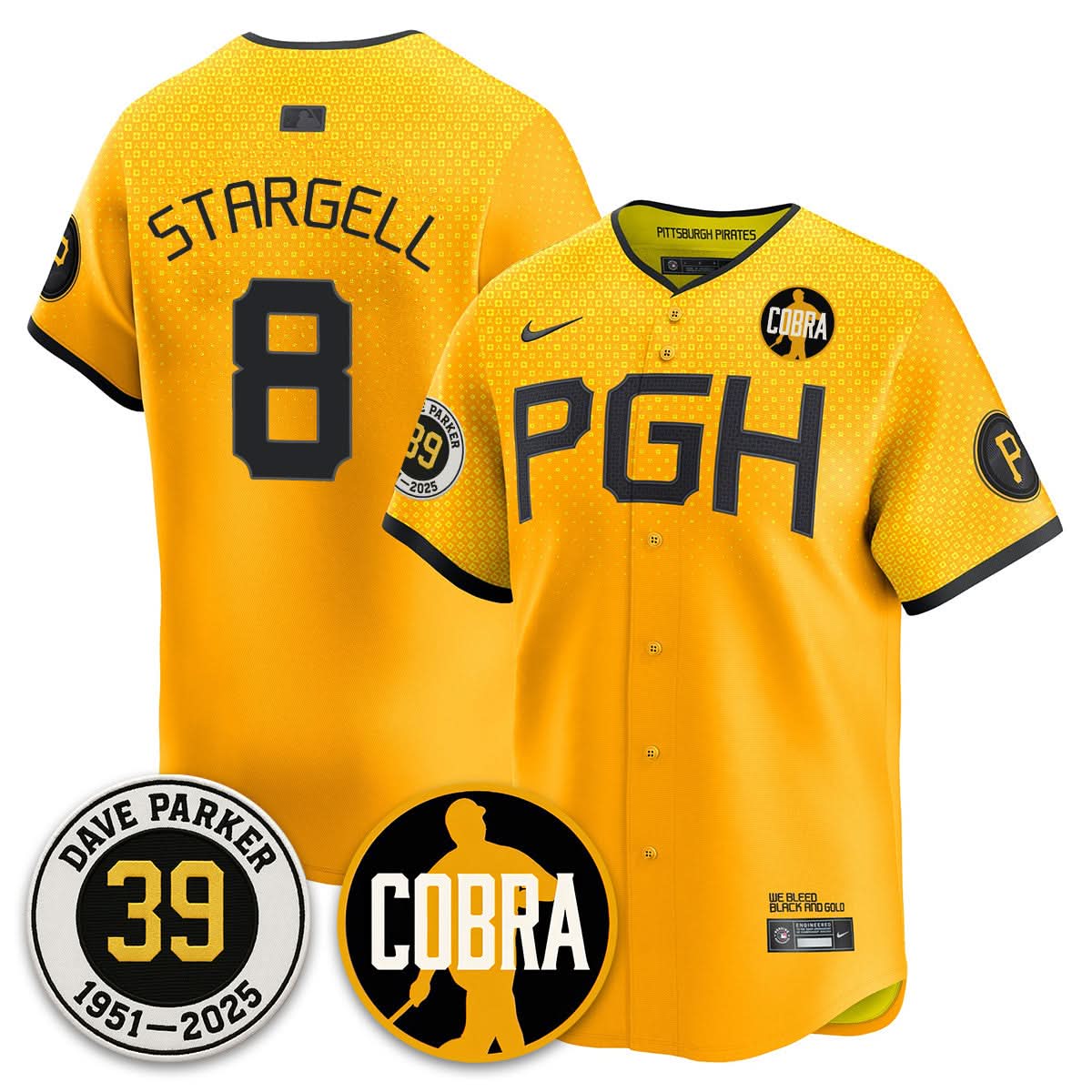 Men's Pittsburgh Pirates Memories Dave Parker Jersey- ���COBRA��� Patch - All Stitched