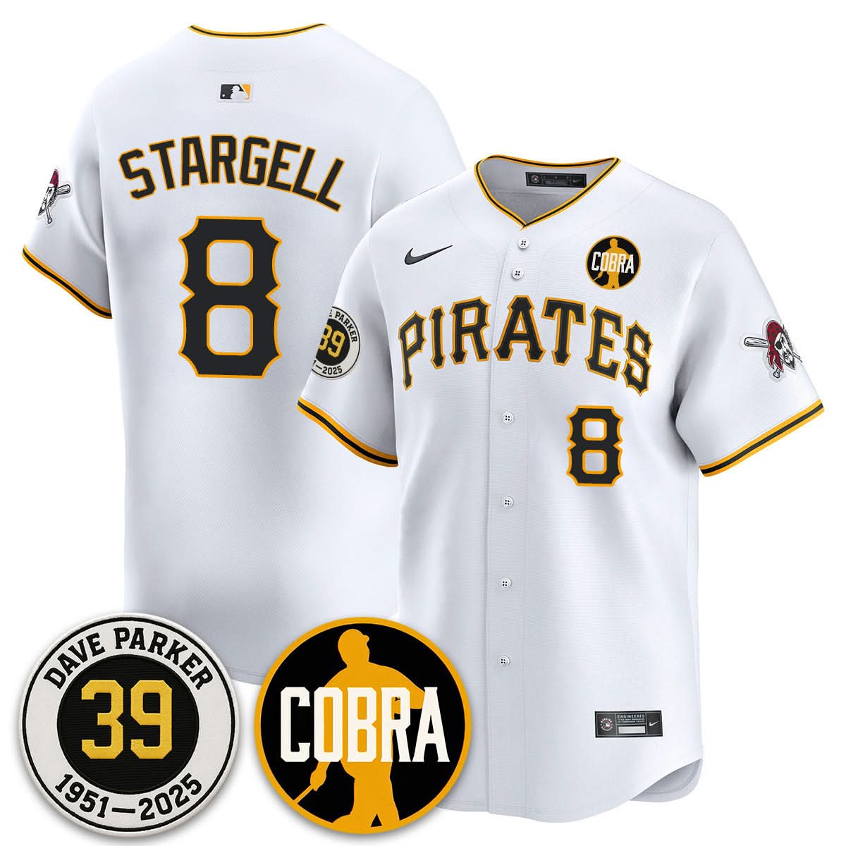 Men's Pittsburgh Pirates Memories Dave Parker Jersey- ���COBRA��� Patch - All Stitched