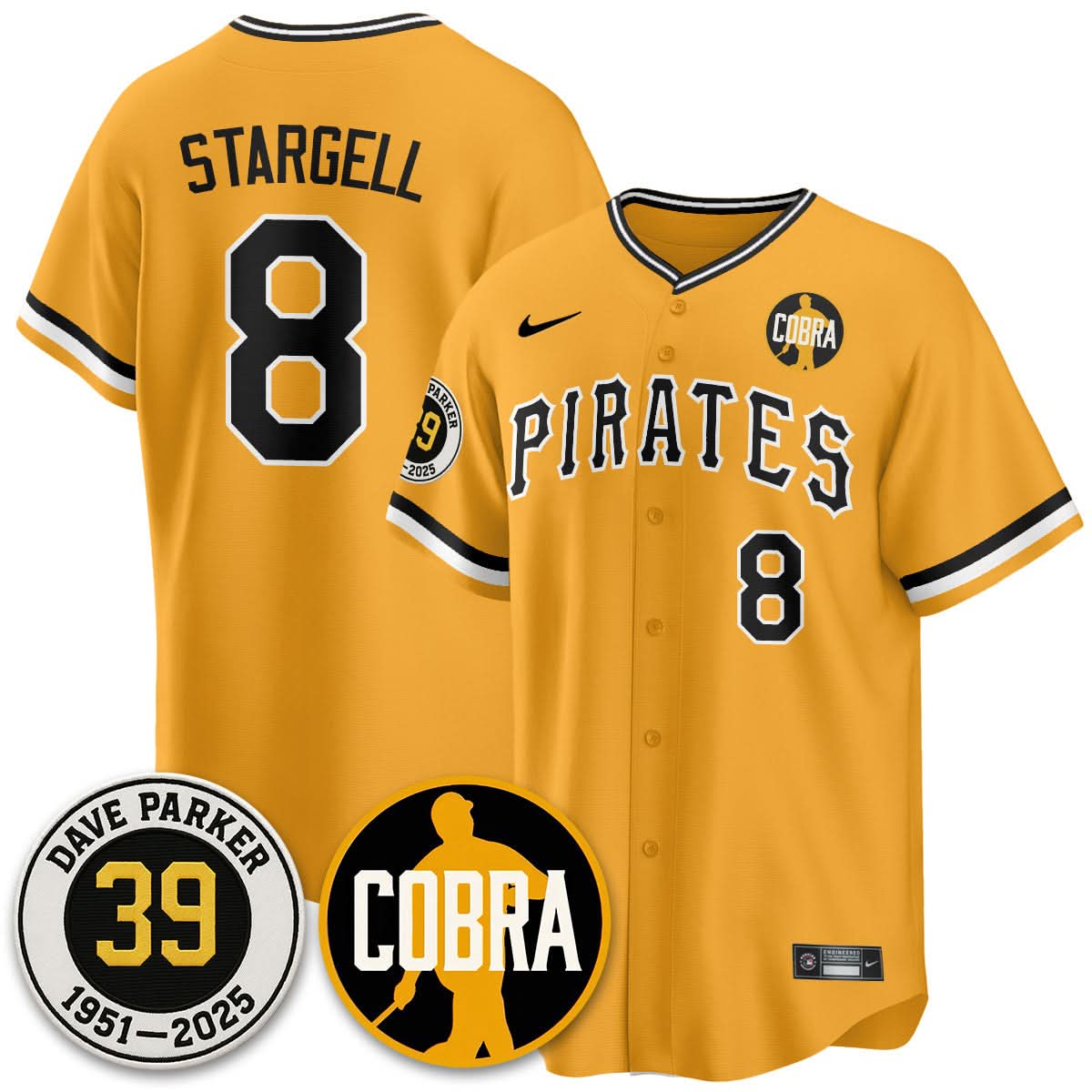 Men's Pittsburgh Pirates Memories Dave Parker Jersey- ���COBRA��� Patch - All Stitched