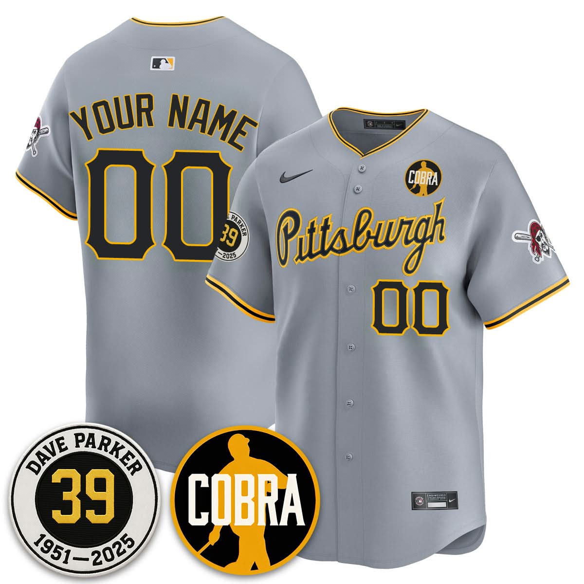 Custom Pittsburgh Pirates Memories Dave Parker Jersey- ���COBRA��� Patch - All Stitched