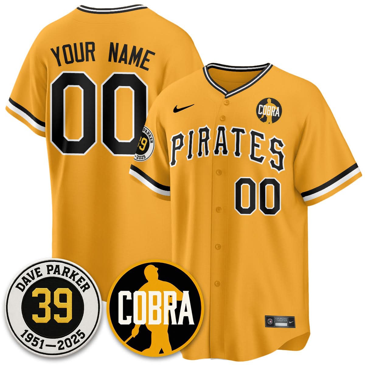 Custom Pittsburgh Pirates Memories Dave Parker Jersey- ���COBRA��� Patch - All Stitched