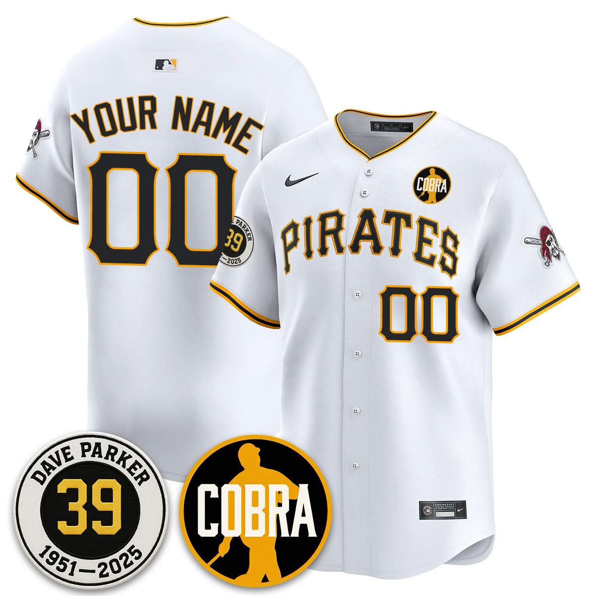 Custom Pittsburgh Pirates Memories Dave Parker Jersey- ���COBRA��� Patch - All Stitched