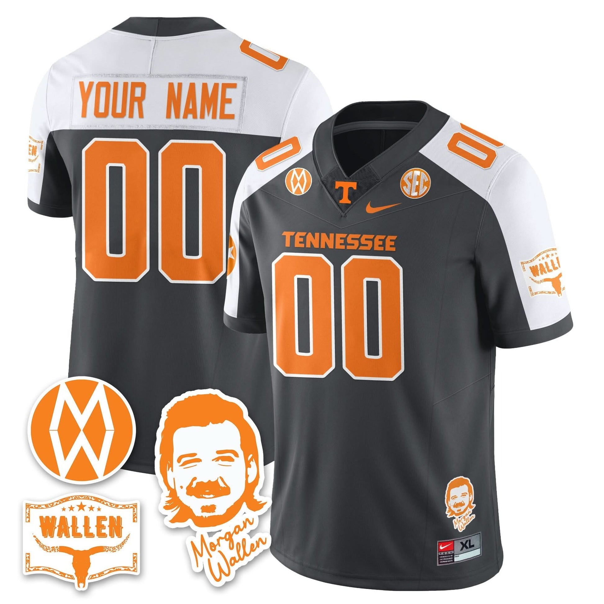 Tennessee Volunteers Morgan Wallen 2025 Custom Jersey - All Stitched