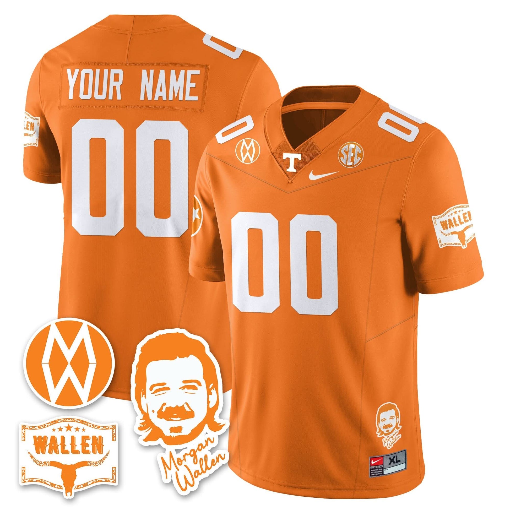 Tennessee Volunteers Morgan Wallen 2025 Custom Jersey - All Stitched