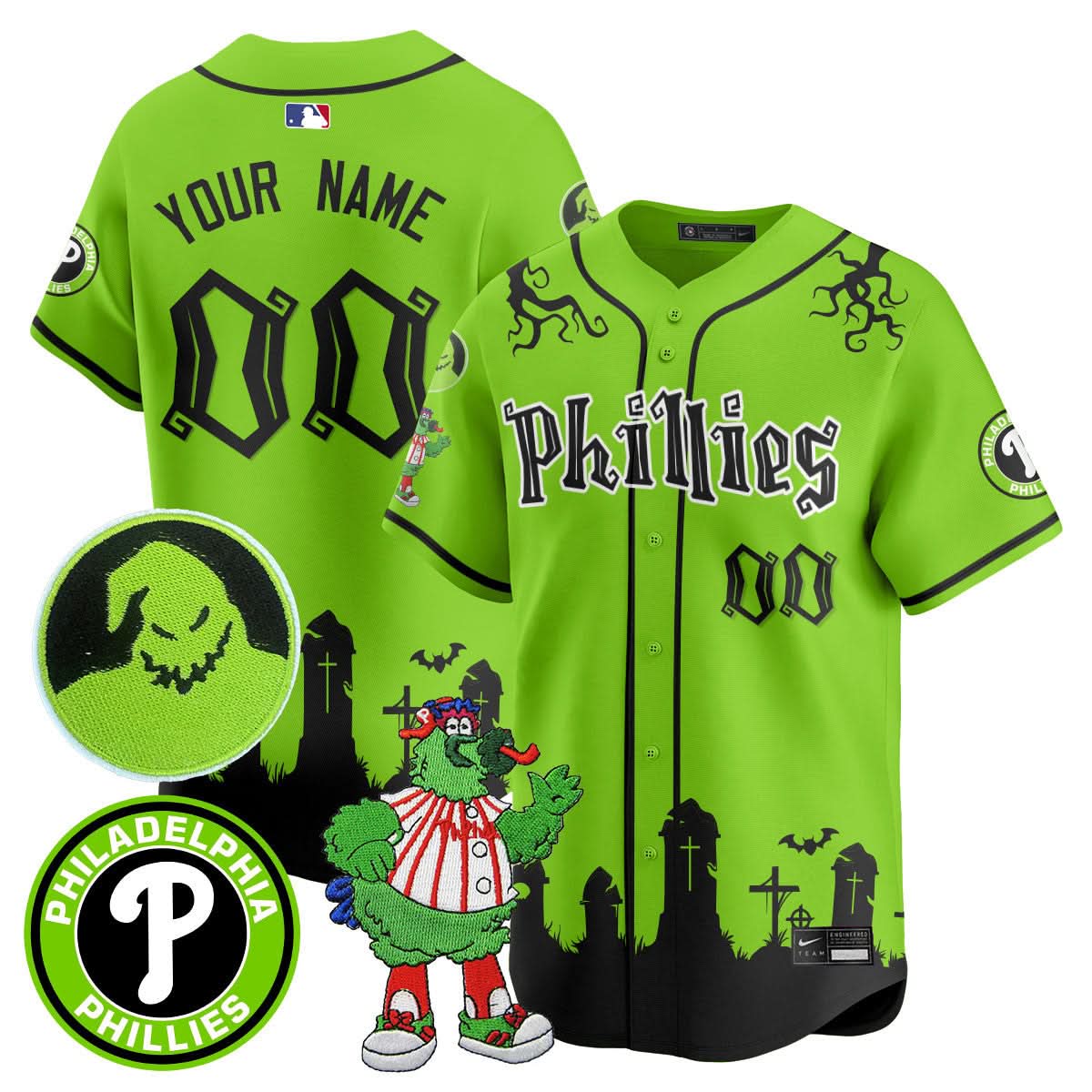 Men's Philadelphia Phillies Oogie Boogie & Phanatic Premier Limited Jersey - All Stitched