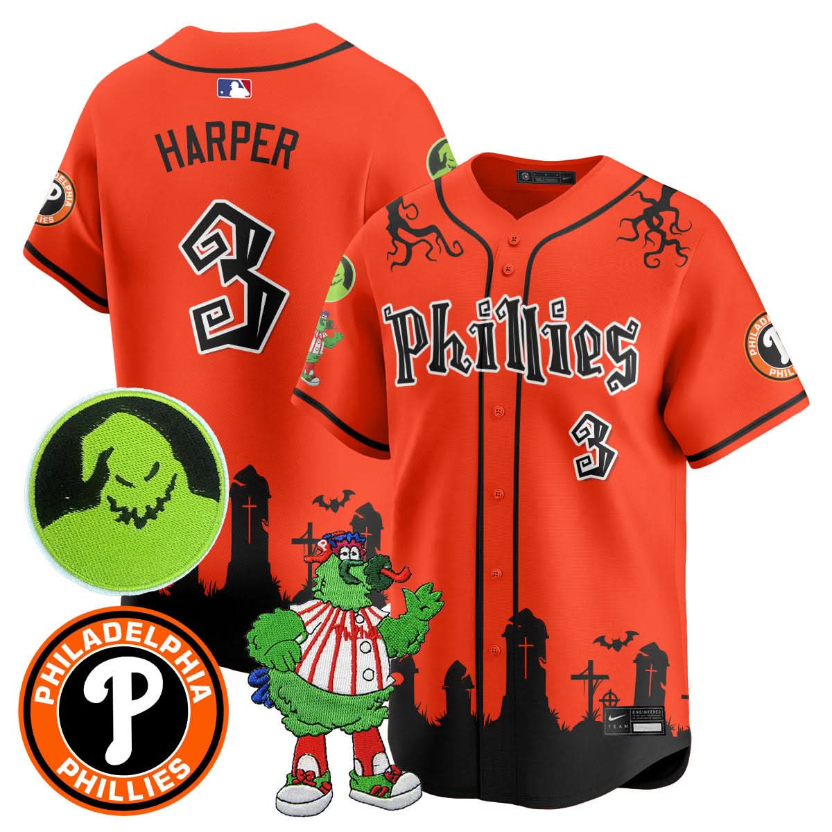 Men's Philadelphia Phillies Oogie Boogie & Phanatic Premier Limited Jersey - All Stitched